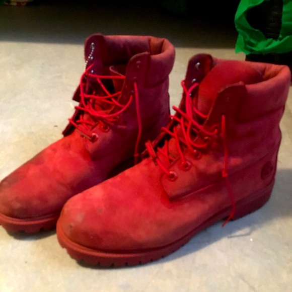 Heritage 6” All red Timberland boots gently used Need cleaning in good condition - Picture 4 of 6
